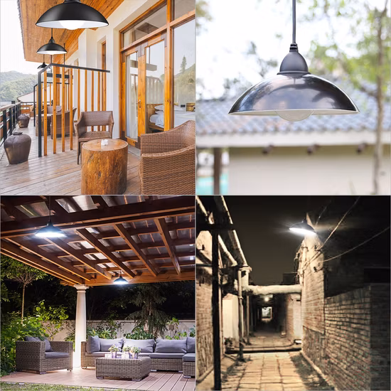 Luzes solares de corda Luzes de pátio G40 ao ar livre com 10 lâmpadas LED inquebráveis, 4 modos de luz, luzes suspensas à prova de intempéries para decoração de festa de pergola de bistrô no quintal,